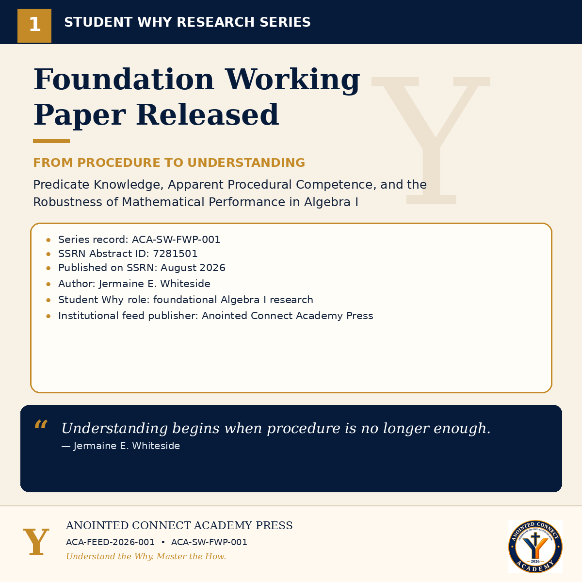 Foundation Working Paper Released